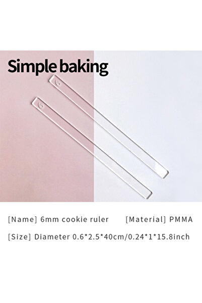 Choice 6mm pair 2Pcs Acrylic Thickness Ruler 2-10mm,Rolling Pin Guide for Coo...