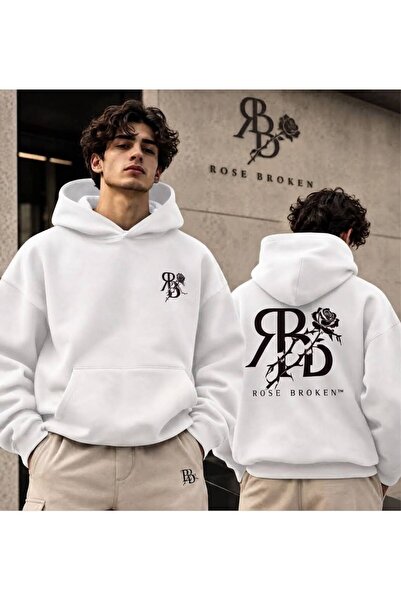JANTIL MODA Unisex Oversize 3 Thread Yarn Kangaroo Pocket Printed Hooded Swea...
