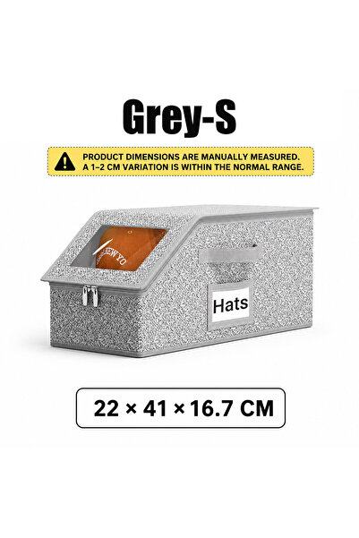 Choice Grey-S Hat Storage Box For Baseball Caps Clear Window Closet Organizer...