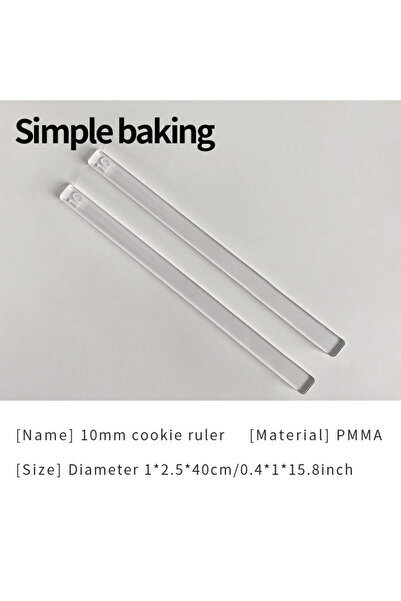 Choice 10mm pair 2Pcs Acrylic Thickness Ruler 2-10mm,Rolling Pin Guide for Co...
