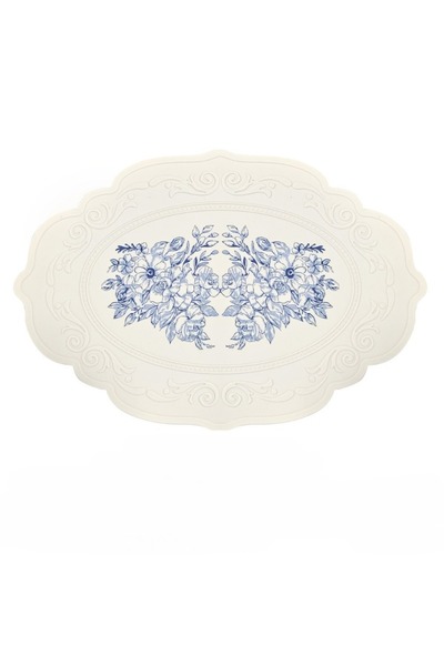 Choice 42x30cm ivory white Silicone Carved Dining Mat Retro Pattern Table Mat...