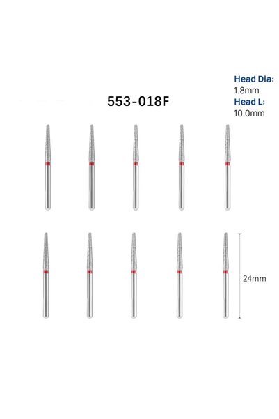 Choice 553-018F 10 Pcs Dental Diamond Burs FG 1.6mm for High Speed Handpiece ...