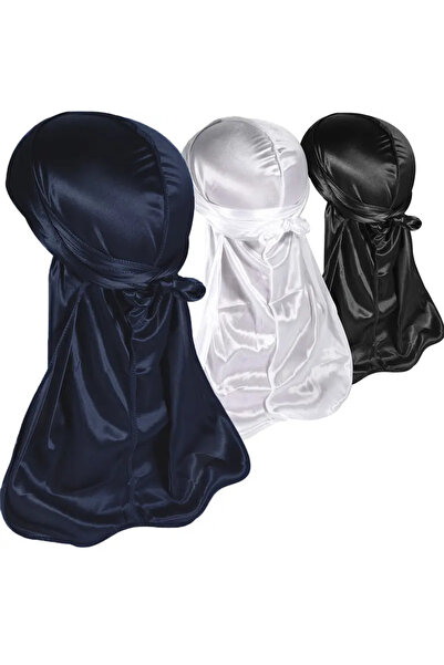 Choice 3pcs4801BLAWHINAV 3pcs/Set Durag Silky Durags Pack for Men 360 Waves M...