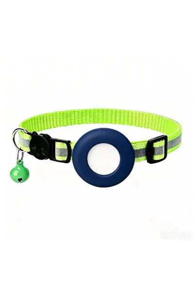 Choice NeonGreen and Navy Airtag Cat Collar, Reflective Breakaway Safety Buck...