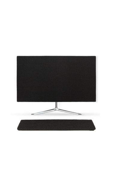 Choice black Computer monitor dust cover 2-piece set (1 Monitor cover and 1 k...