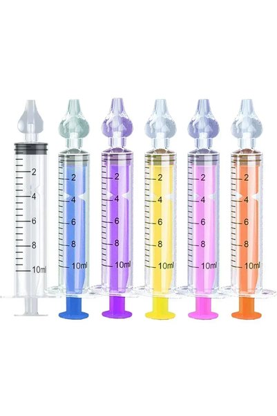 Choice 6PCS Mixed Color Silicone Baby Nasal Aspirator Syringe Baby Nose Clean...