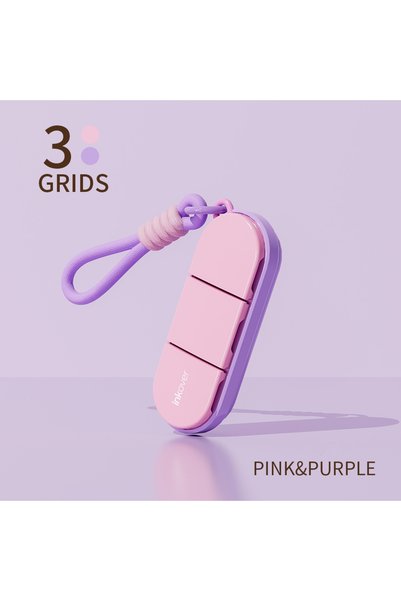 Choice pinkish-purple Dopamine-Colored Portable Woven Lanyard 3-Compartment P...