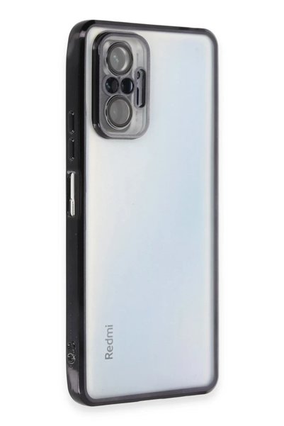 Bezos حافظة متوافقة مع هاتف Xiaomi Redmi Note 10 Pro من السيليكون مع عدسة - أسود