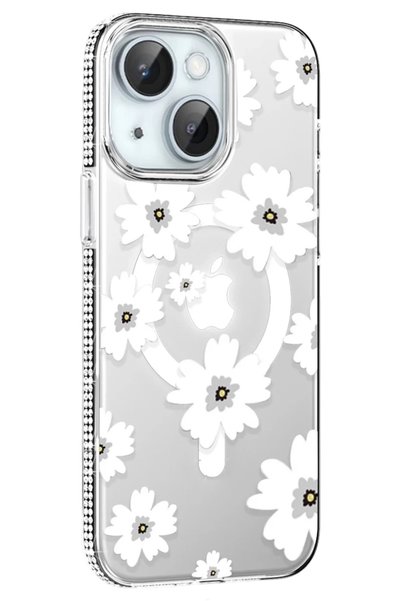 Generic Brand Joko Apple iPhone 14 Compatible Floral Magsafe Cover - White