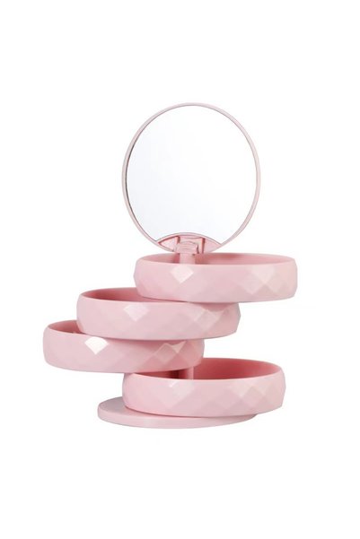 Generic Brand Jewelry box with mirror, jewelry box, for adults, pink