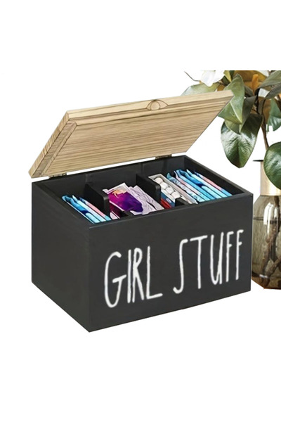 Generic Brand Absorbent storage box, organizer, 21 x 13 x 13 cm, wood, black