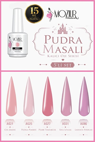 MOZIUR Pudra Masalı Kalıcı Oje Serisi 15ml Büyük Boy
