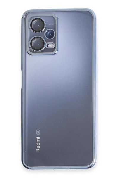 Bezos حافظة سيليكون متوافقة مع هاتف Xiaomi Redmi Note 12 5G مع عدسة - أزرق فاتح
