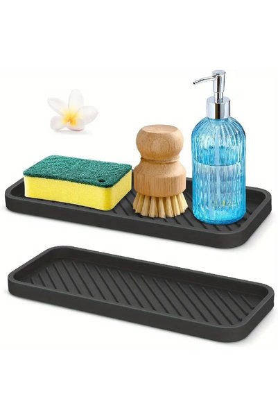 Generic Brand Set of 2 sink organizers, tray, storage holder, for soap, plast...