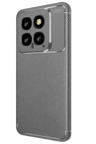 Generic Brand Mi 14t Compatible Case Auto Focus Carbon Cover - Gray
