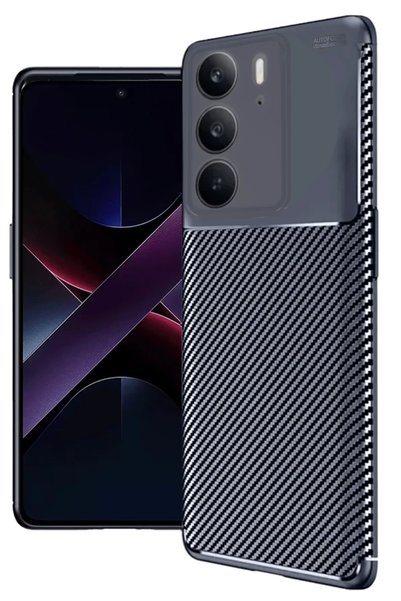 Bezos Realme C75 4g Compatible Auto Focus Carbon Cover - Navy Blue