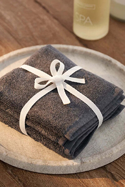 THE WHITE COMPANY فبروسوفت بالفحم ™   طقم مناشف للوجه مكون من 3 قطع - أسود دا...