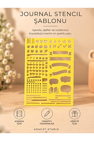 ADUCAT STUDIO Journal Stencil Şablonu – Ajanda, Bullet Journal, Planner ve De...