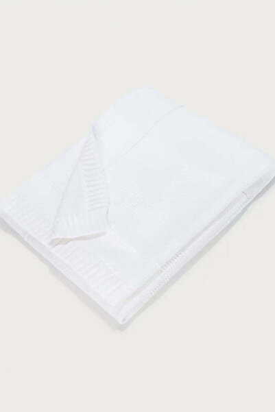 THE WHITE COMPANY Organic Cotton Star Patterned Intersiya Knitted Baby Blanke...