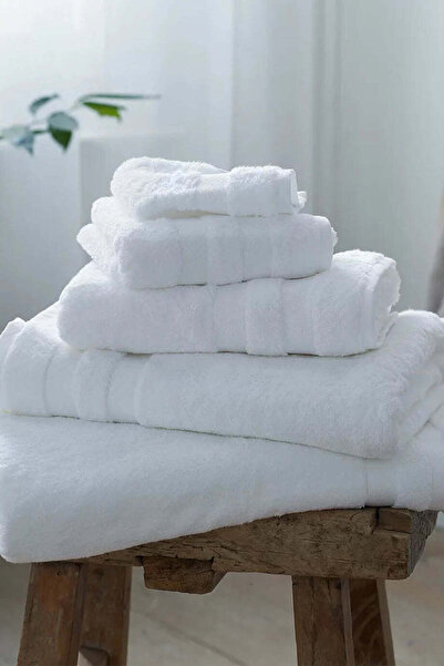 THE WHITE COMPANY Classic Double Border 100% Cotton Large Bath Towel - White,...