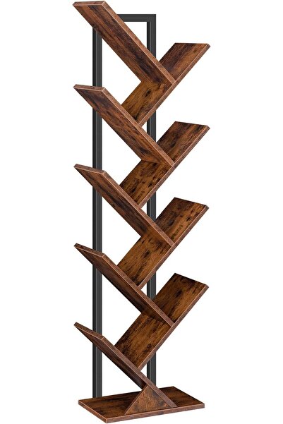 GENERAL Hooupro 9-Tier Tree-Shaped Bookshelf, Floor-Standing Storage Rack, Di...