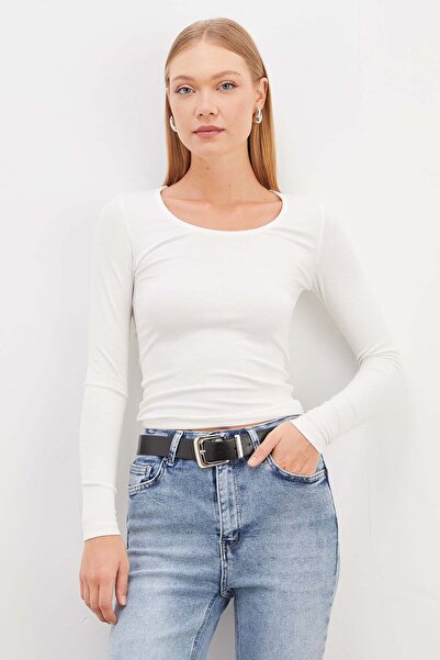 Fulla Moda Basic U Neck Slim Fit Crop Body