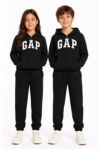 GAP V-Frch ft Bas Heritage Logo Printed Kids' Sweatpants Black