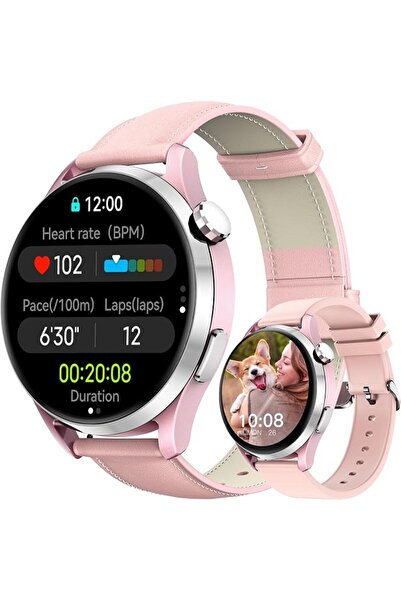 Kieslect Lora 3 Pink Smartwatch, 43mm, 1.32" Amoled Display, Call and Text Me...