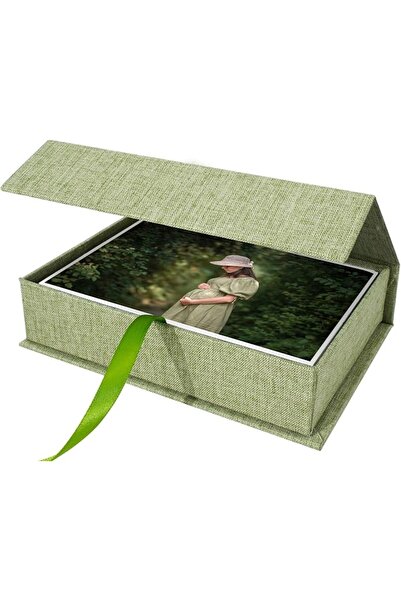 KASTWAVE 4x6 Linen Photo Storage Box, Durable Memory Organizer for Preserving...
