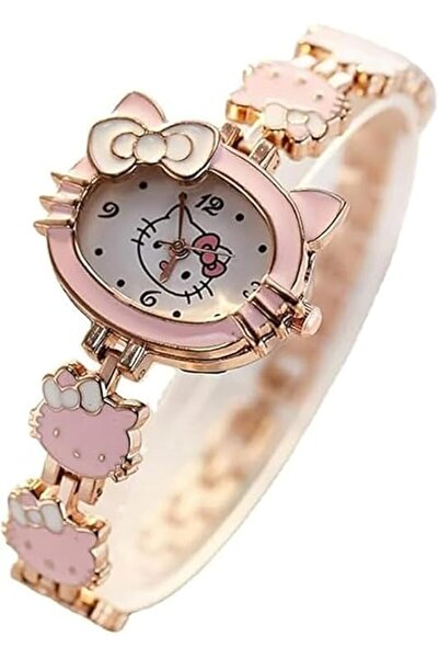 Parlberd Hello Kitty Analog Watch for Girls,Analog Watches for Kids Pink Quar...