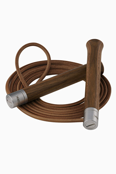 Bork Hs815 Leather Jump Rope, Professional Speed Rope with Wooden Handle - Brown