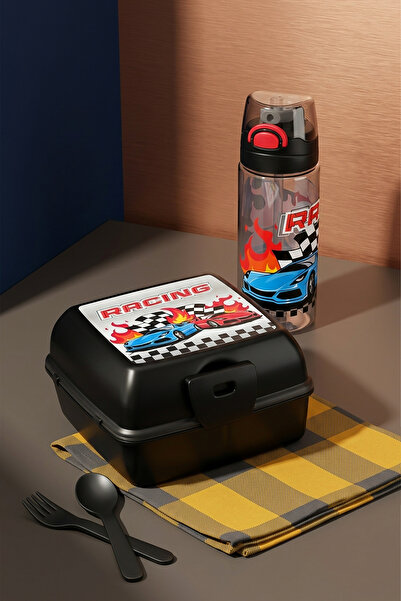 Kitchen Life Σετ παιδικού δοχείου φαγητού 2 τεμαχίων Schooly Racing με πολλαπ...