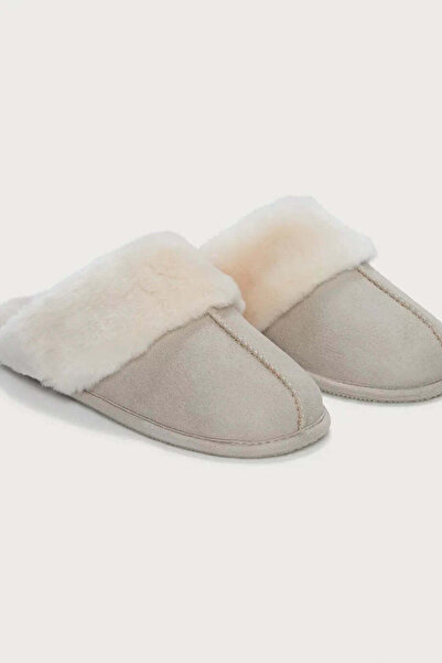 THE WHITE COMPANY Faux Fur Detailed Mule Women's House Slippers - Beige, 36-37