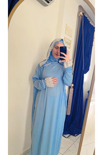 Duru Colletion Dantel Detaylı Tek Parça Namaz Elbisesi – Kendinden Başörtülü ...