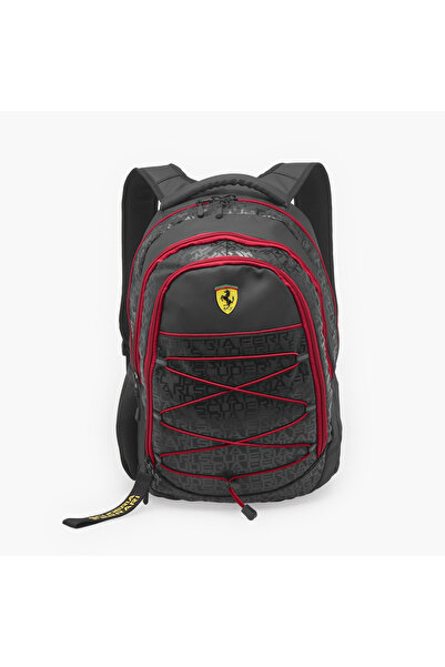 Ferrari Scuderia Print Backpack for Kids 8-12 Years with Padded Straps - 17 i...