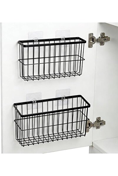 NIUBI 2 Pack Adhesive Cabinet Door Organizer, No Drill Wall Mounted Storage B...