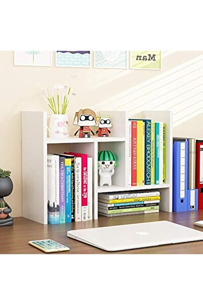 GENERAL Bookcase Desktop Bookshelf Wood Display Shelf Desktop Organizer Offic...