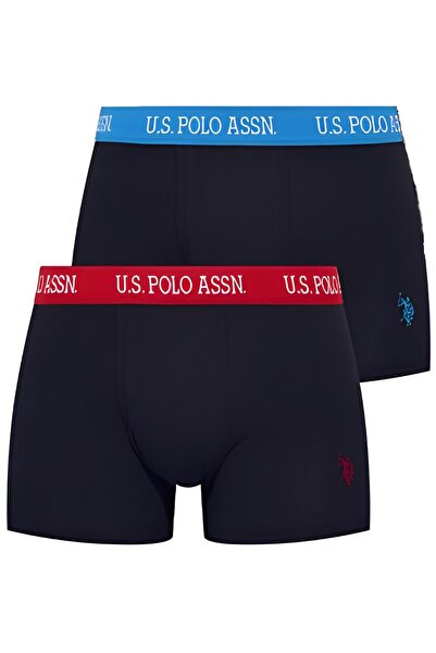 Uspa Set of 2 pairs of men's boxer made of Stretchy Cotton with contrasting l...
