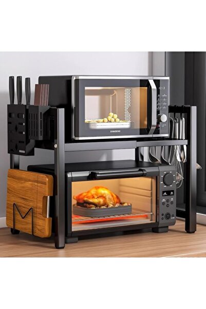 GENERAL Expandable Microwave Oven Rack | Adjustable Stand with Storage Shelf,...