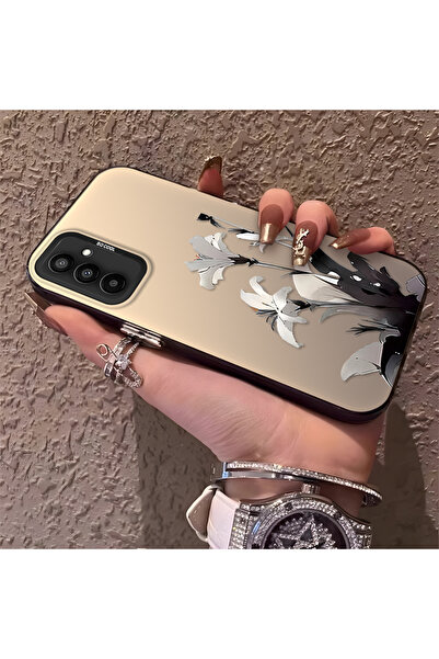 PATTERNOVA Samsung Galaxy M23/M13 Uyumlu yeni çin stili siyah‑beyaz çiçek ser...