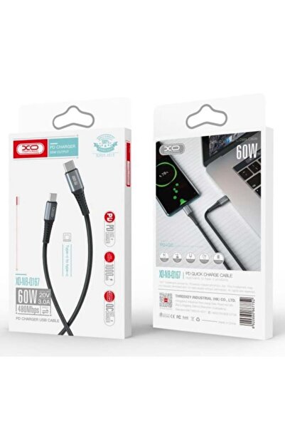 Xo Καλώδιο Δεδομένων και Φόρτισης NB-Q 167, USB-C, PD 60 W, QC 3.0, Μεταλλικό...