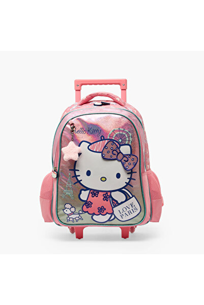 SANRIO Hello Kitty Print Trolley Bag for Girls 5-8 Years with Durable Wheels ...