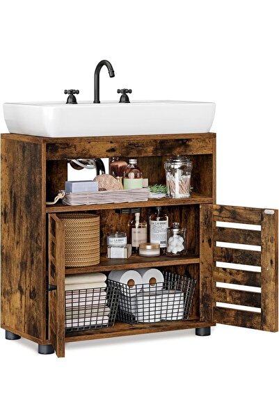 VASAGLE BBK04BX Under Sink Cabinet Bathroom Storage Cabinet 60 x 30 x 63 cm w...