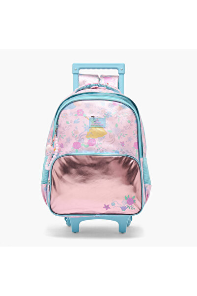 Disney Princess Print Trolley Bag for Girls 5-8 Years with Durable Wheels - 1...