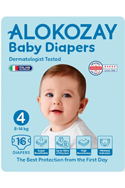 Alokozay Baby Diapers Size 4 (16 Pcs Pack)