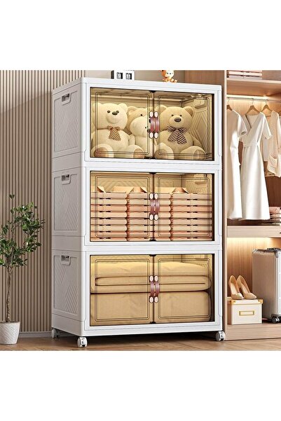GENERAL Multi Layered Folding Storage Cabinet, Large capacity Standing Storag...