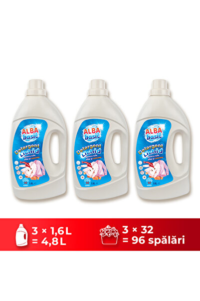 ALBA BASIC Συσκευασία 3 x 1,6 λίτρα Υγρό απορρυπαντικό Rufe / Μπλε