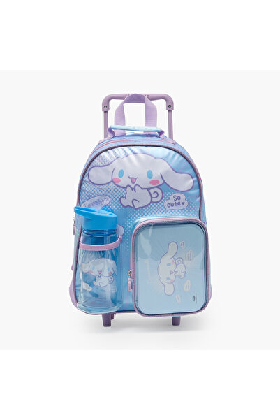 SANRIO مجموعة حقائب مدرسية بعجلات بتصميم سينامورول من 3 قطع للفتيات من 2-5 سن...