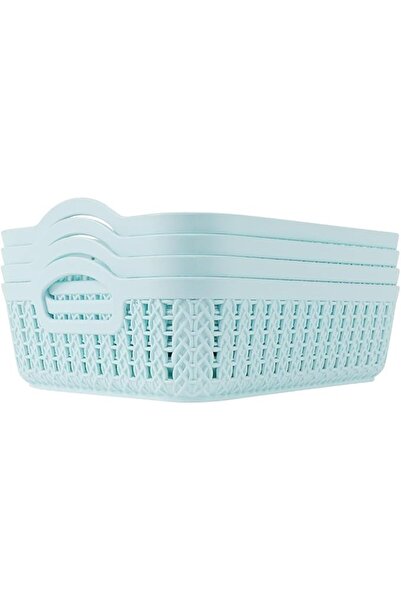 Lawazim Storage Baskets Set - 4 Pieces, Blue| Stackable Decorative storage ba...