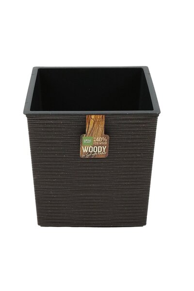 OEM Ghiveci din plastic Donna Woody, interior / exterior, cu masca, patrat, w...
